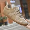 Men's German Cowhide Training Shoes: 8CM Height Boost, Lightweight, Comfortable, Casual Lace-Up with Soft Rubber Sole.