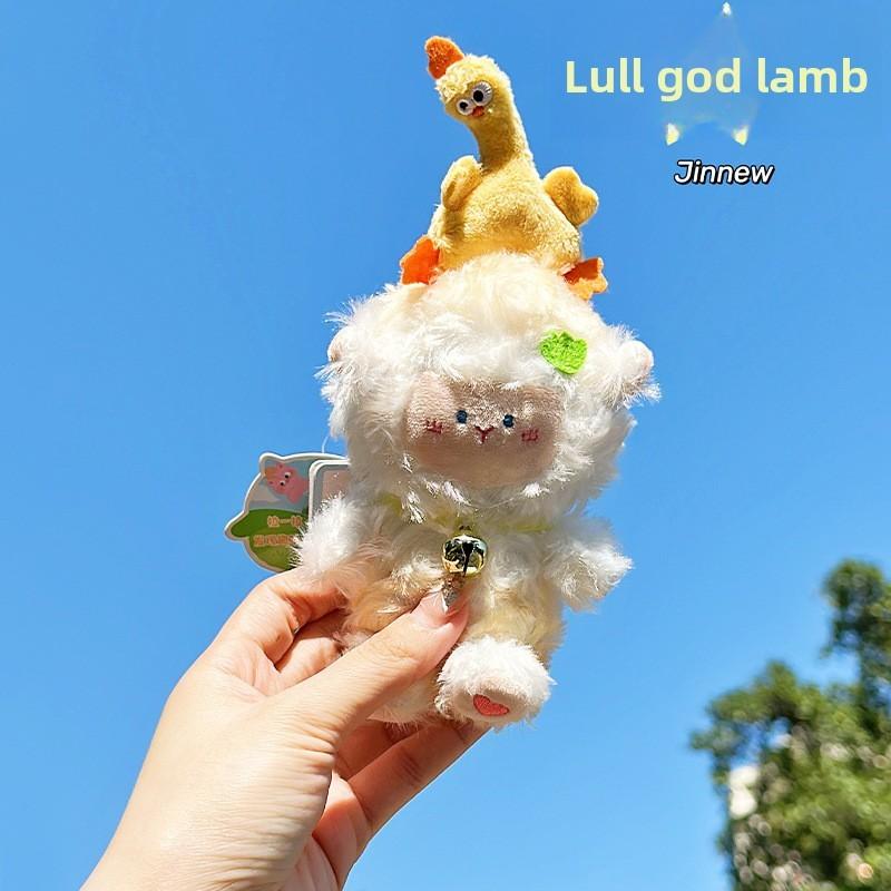 Small Pull Sheep Out Animals Plush Pendant With Pull Cord For Gift Kids
