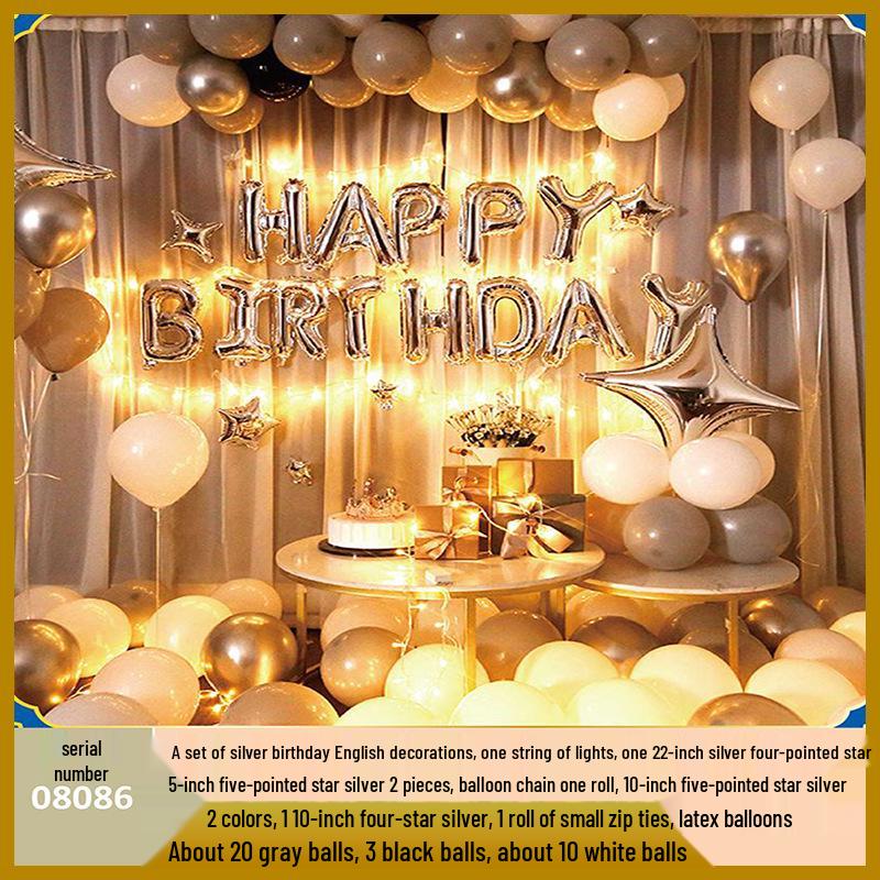 18th Birthday Party Aluminum Balloon Set - Wall Decoration Background