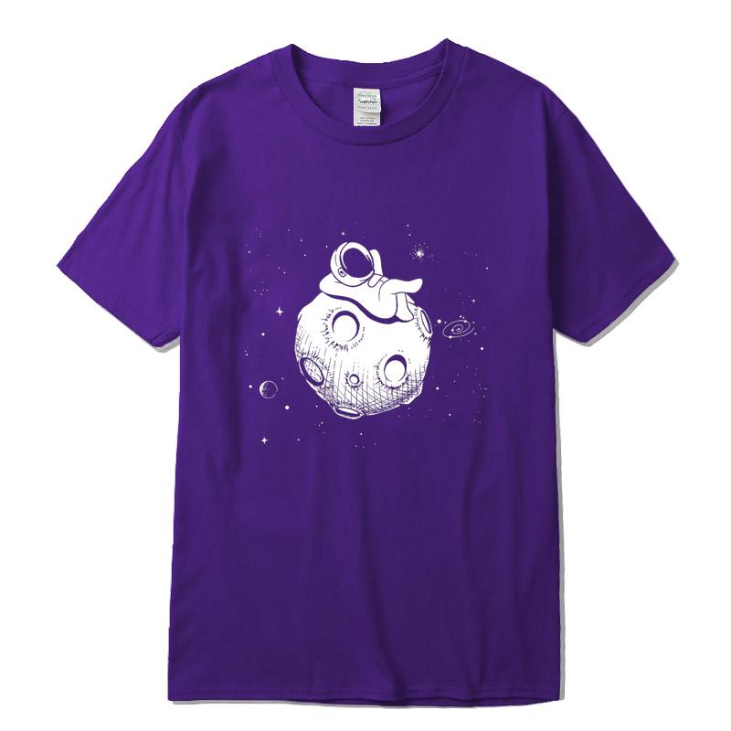 Men Tshirt High Quality 100 Cotton Short Sleeve Fun Casual Astronaut Print Men Tshirt Casual O