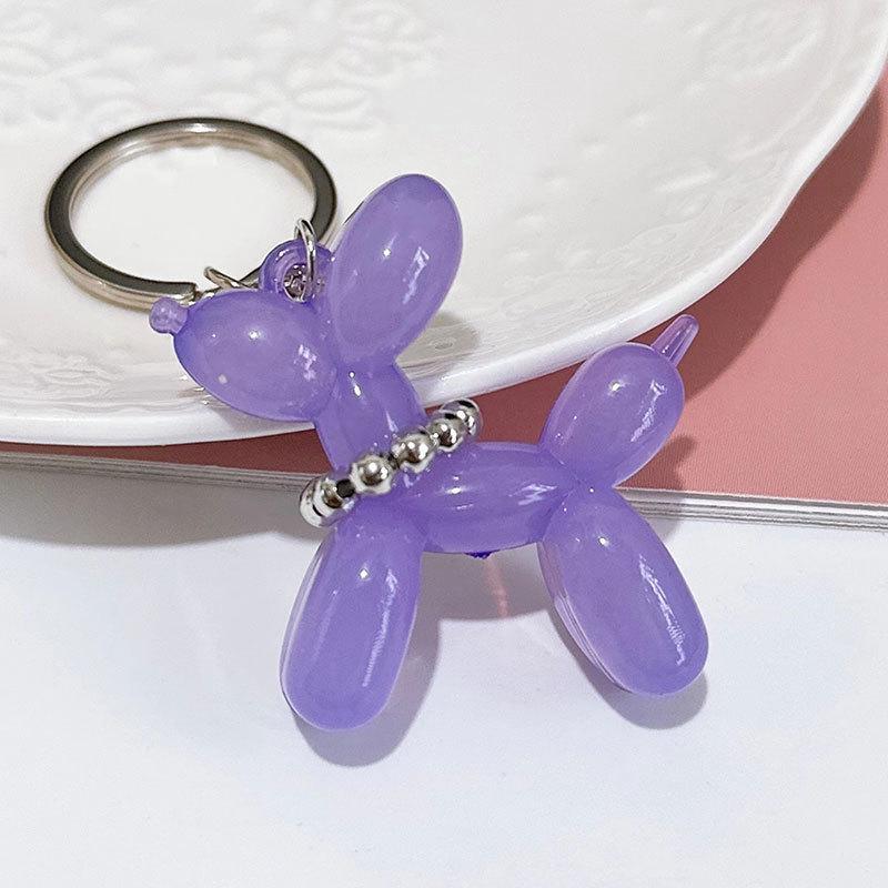 Translucent Candy Pearl Balloon Dog Keychain Pendant