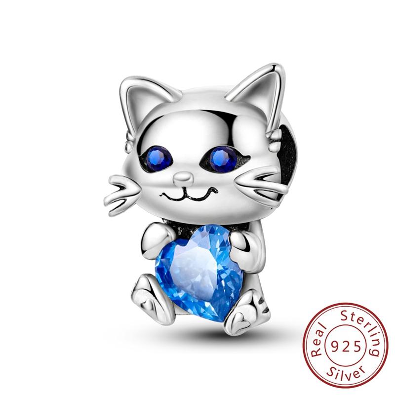 

Codemoneky Cat Charms Sterling Silver Cat Animal Болтающаяся бусина для браслета DIY
