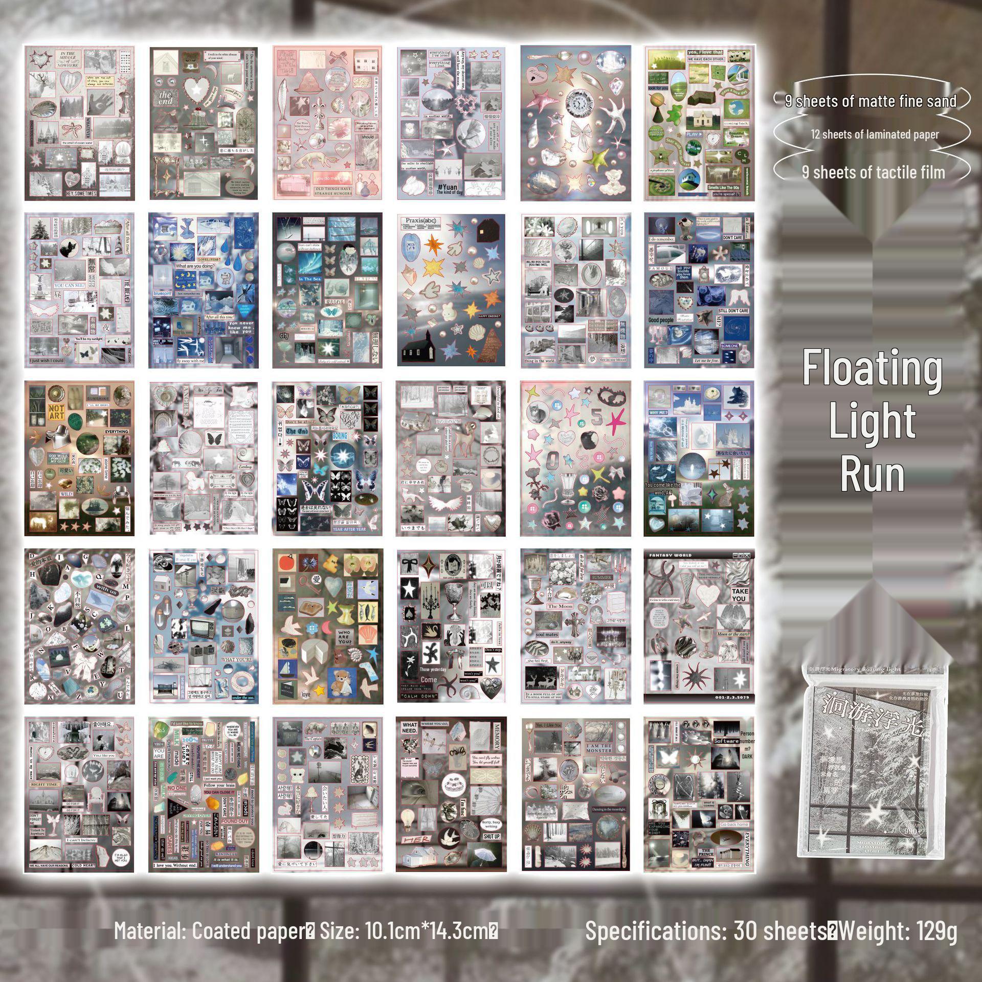 Yu Xian Retro Dream Core Sticker Book - Mirror Tide Series Journal Decorations