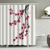 Elegant Japanese Cherry Blossom Shower Curtain Waterproof With Black Branches Decor For Bathroom Space Adds Nature Serenity