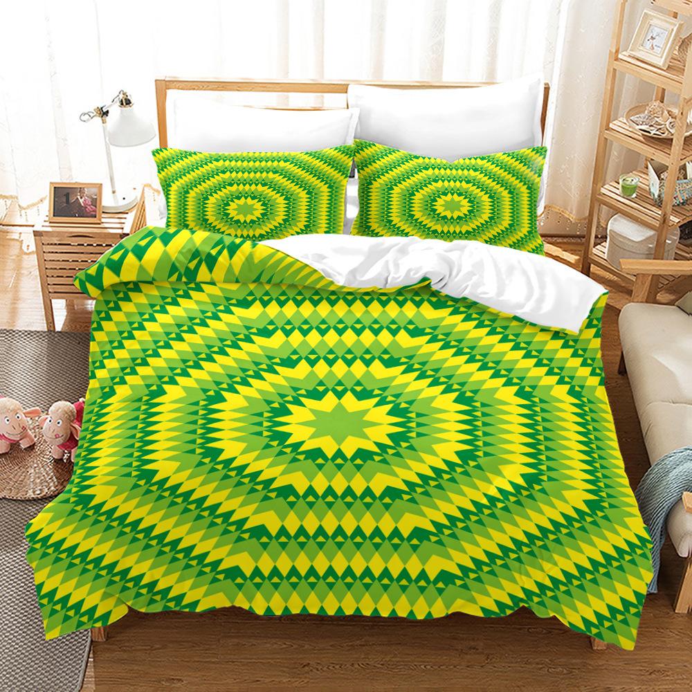 Home Textile Splicing Quilt Cover Digital Printing Three-Piece Set 3D