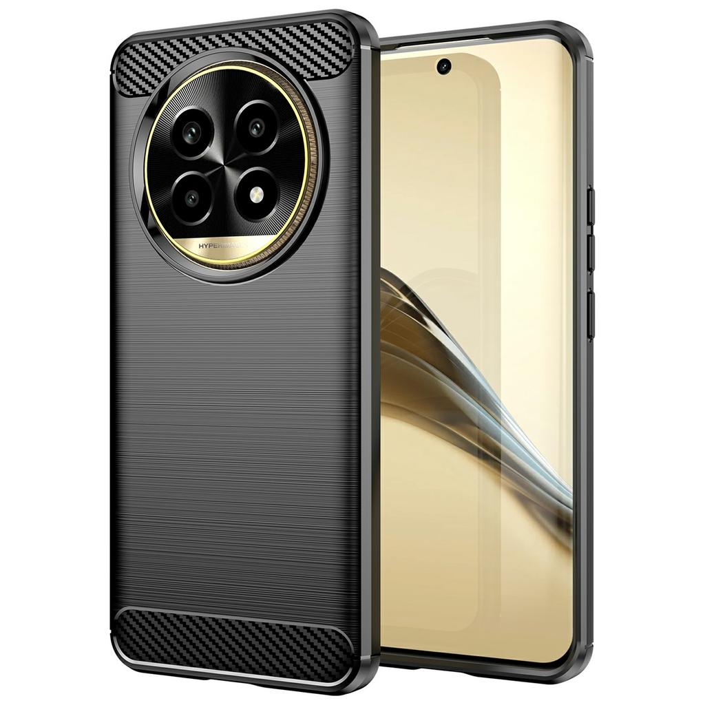 For Realme 13 Pro 5G (Global)/13 Pro+ 5G (Global) Case Carbon Fiber Texture TPU Brushed Phone Cover