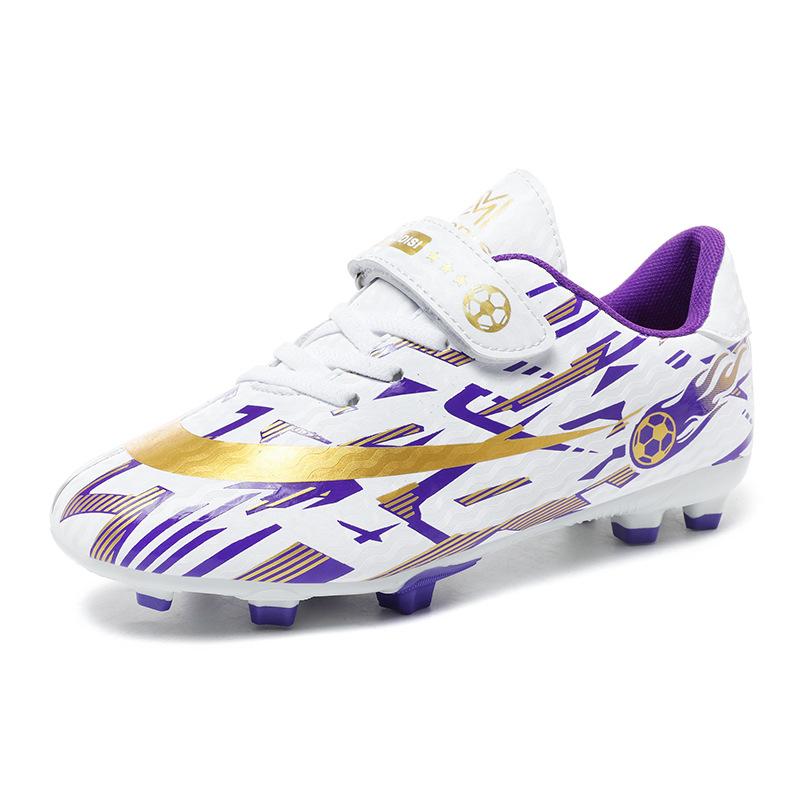 Factory direct sales children's new football shoes broken nails long nails broken nails rotating buckle ground student game football shoes