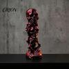 Small Desk Ornament for Men Triple Stacked Skulls Figurine, Spooky See Hear Speak No Evil Skeleton Head Retro Home Office Accessories Statue,
