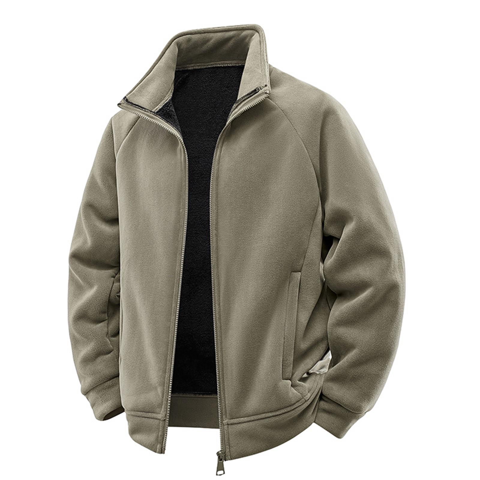 

Мужская повседневная уличная однотонная юбка на молнии с флисовой курткой XL хаки