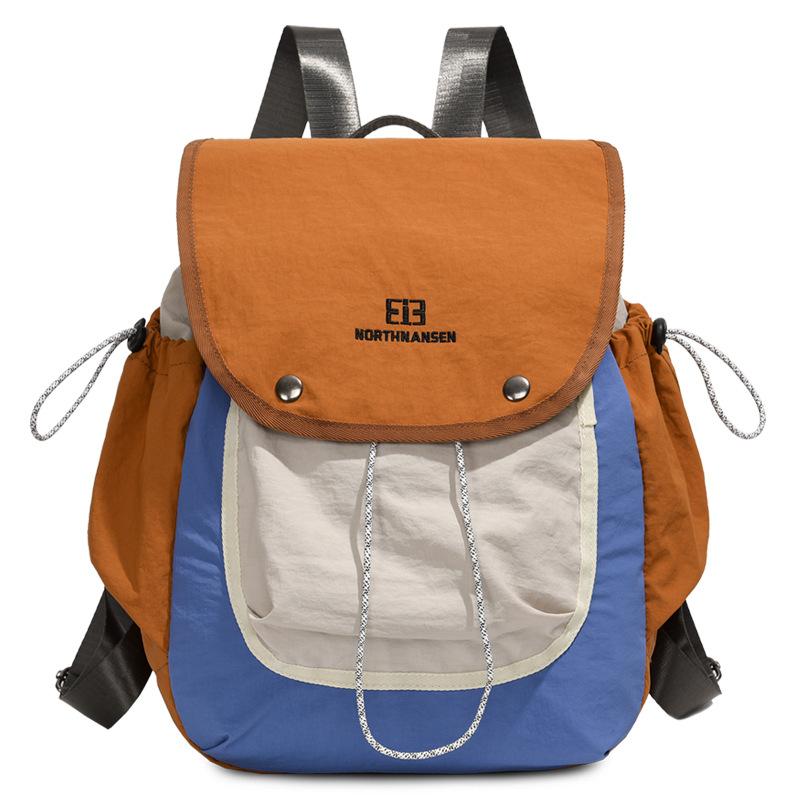 Schoolbag Contrasting Splicing Backpack Women's Large Capacity Lightweight Short Trip Backpack Student Small Hundreds Outdoor Leisure Bag