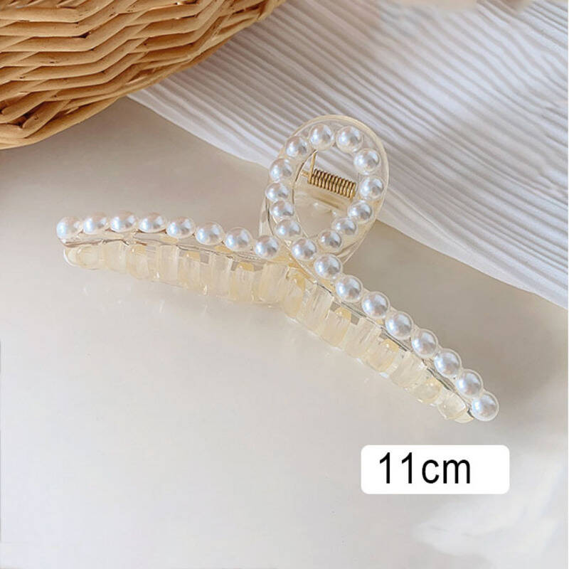 Elegant Imitation Pearl Hair Claw Clip Women Trendy Irregular Large Beige Hair Clamp Barrettes For Girls Korean Hair Accessories