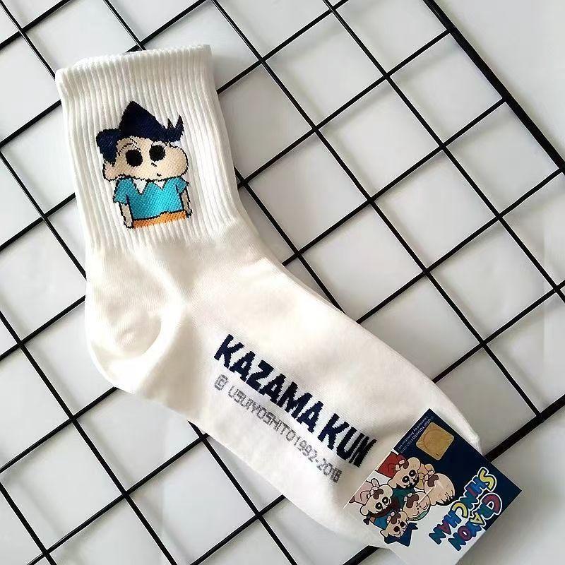 

Cute Crayon Shin-Chan Socks Mid-Tube Socks Versatile Sock Breathable Sweat-Absorbent Soft Comfortable Girl Boy Sock Gift