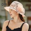 Chapeau de soleil Kentucky en organza pour femme, chapeau à large bord avec fleurs, idéal pour l'église, la plage, le Derby, pour un goûter ou un mariage