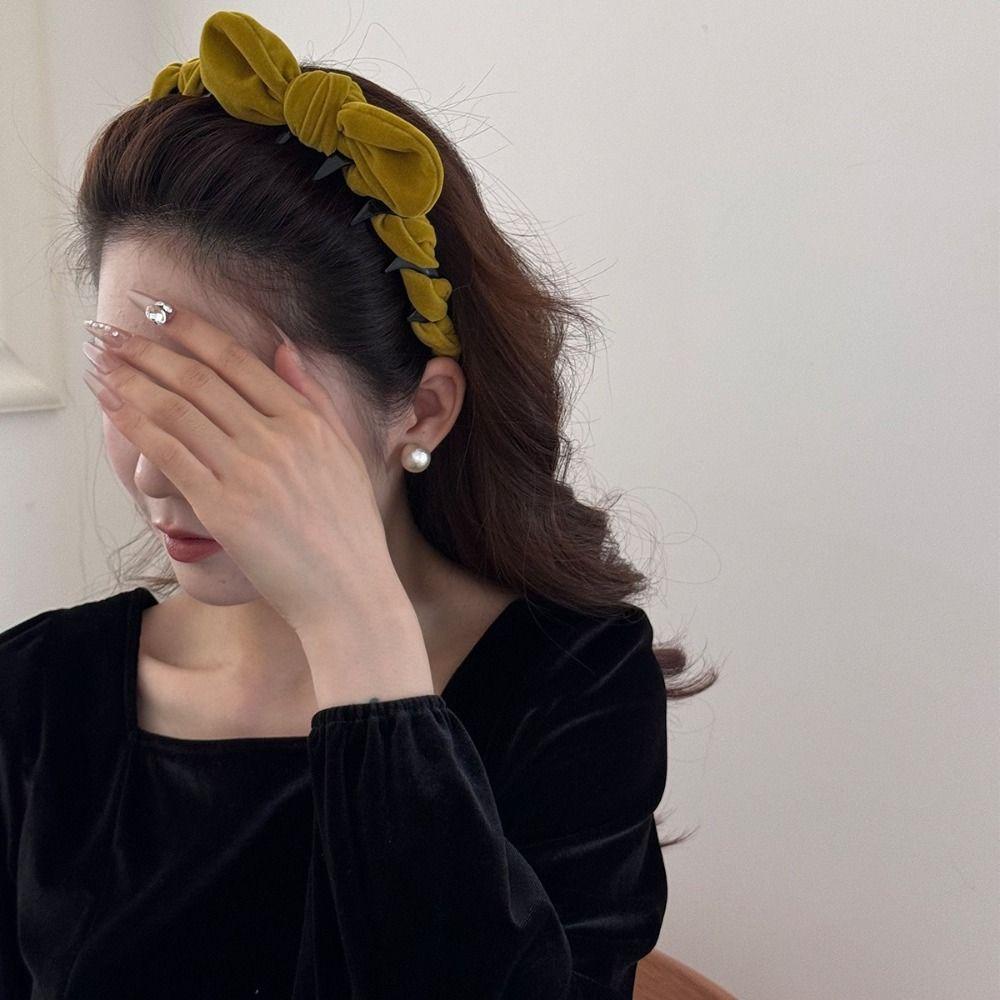 Velvet Hair Accessories Solid Color Hair Bands Autumn Fascinator  Women Girls
