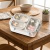 Mikrowellengeeignete Edelstahl-Lunchbox 2/3 Fächer Isolierte Lunchbox Snackbox für Büroangestellte