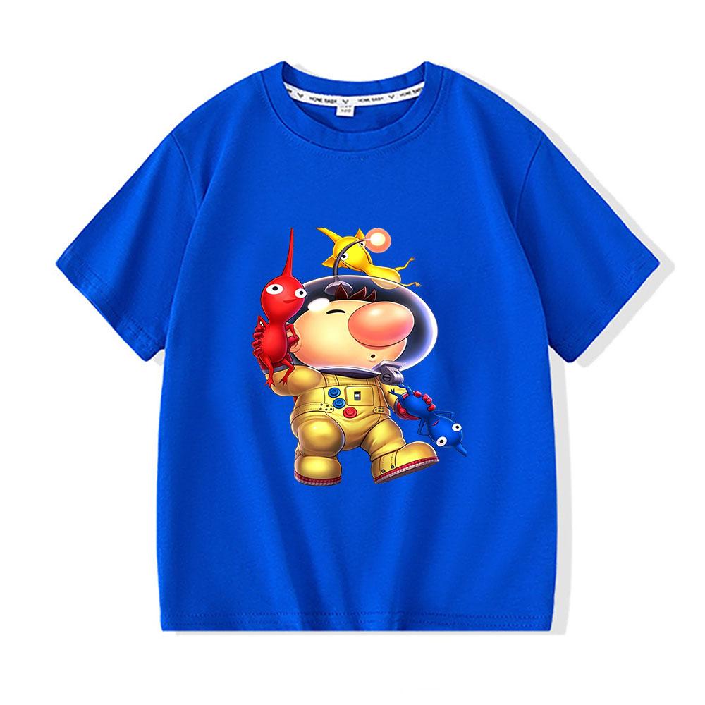 100% Cotton Game Pikmin Children's T-Shirt Cartoon Graphic Printing Tees Funny Casual Kids Top Soft O-Neck Short Sleeve Summer