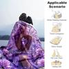 1PC Custom Name Purple Fairy Fantasy flannel blanket versatile,all-season throw suitable for the living room,bedroom,camping,travel,and gift
