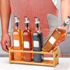 Multi-Compartment Glass Oil Bottle Rack Anti-Slip Kitchen Storage Shelf  Dining Table