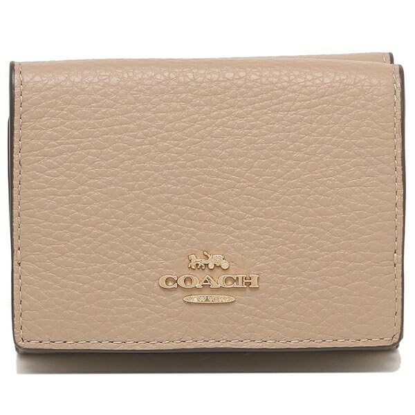 Coach Outlet Tri-fold Mini Wallet, Beige, Women's, 88666 IMTAU [Product Code]