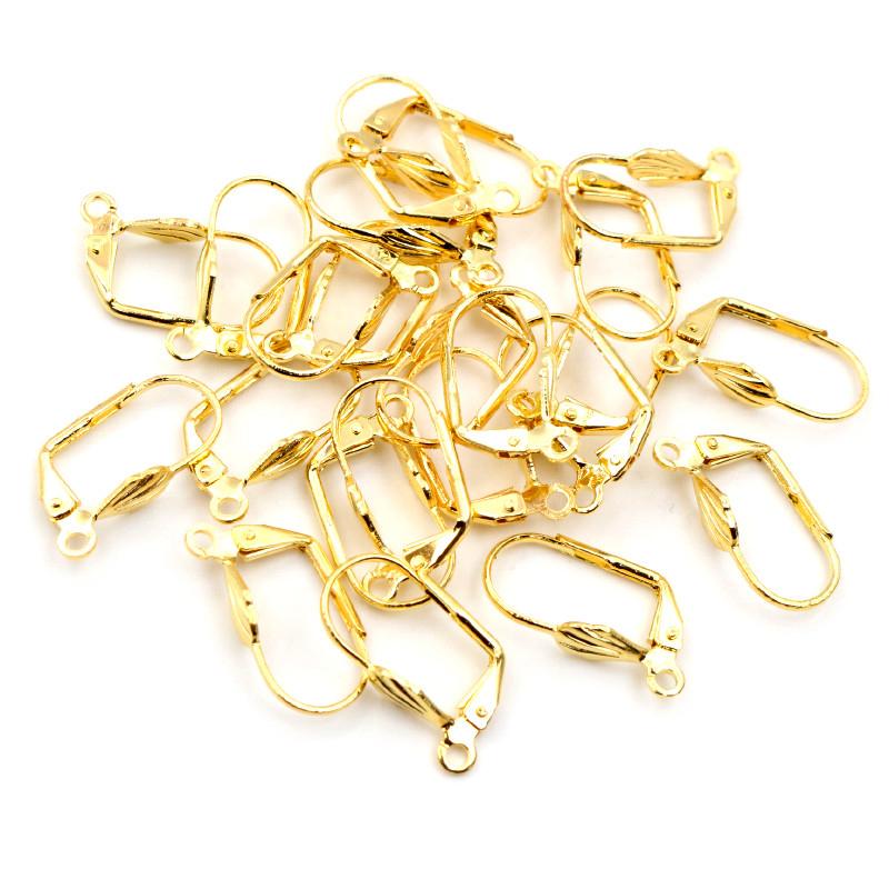 17*11mm 50pcs High Quality 5 Colors Plated Brass French Earring Hooks Wire Settings Base Settings Whole Sale