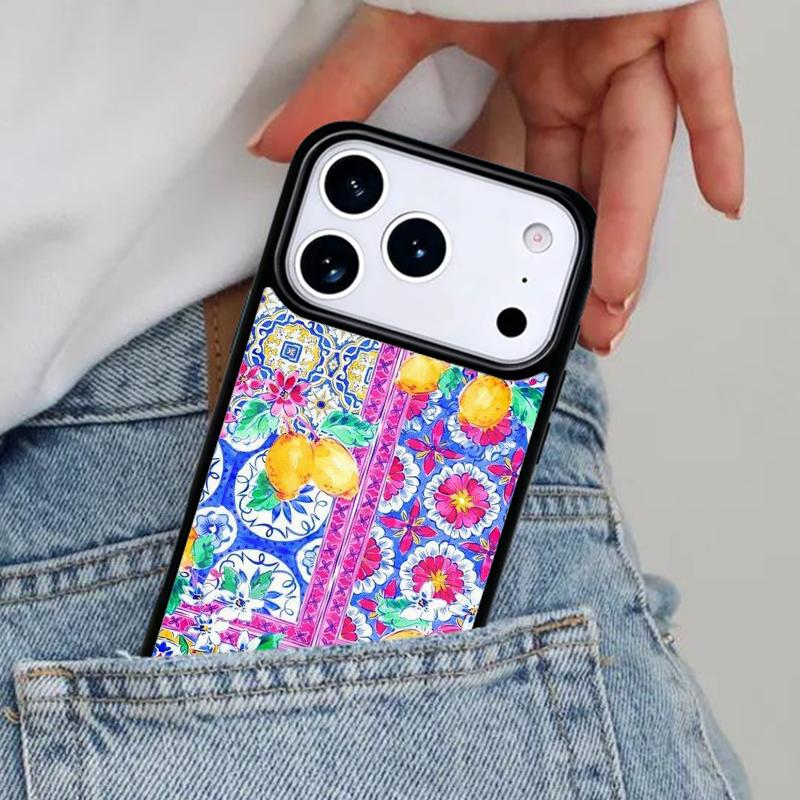 

Mediterranean Lemon Phone Case for iPhone 17ProMax 12 13 14 15 16e 17 Pro Max Plus Air Cover iPhone 14