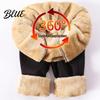 Thick Fleece Lining Straight Wide Pants Elastic Autumn Winter Trousers Women High Waist Leg Solid