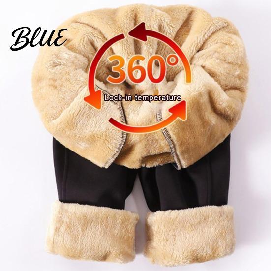 Thick Fleece Lining Straight Wide Pants Elastic Autumn Winter Trousers Women High Waist Leg Solid