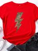 Leopard Lightning Print T Shirt Women Short Sleeve O Neck Loose Tshirt Summer Women Tee Shirt Tops Camisetas Mujer