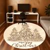 1PC Christmas tree leopard print Office Round Area Rug, Under Office Chairs Bedroom Living Room Home Decor, Carpet for Office -1110147