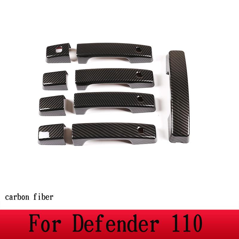For Land Rover Defender 90 110 130 2020-2024 ABS Black/Carbon Fiber Car Exterior Door Handle Cover Trim Car Accessories