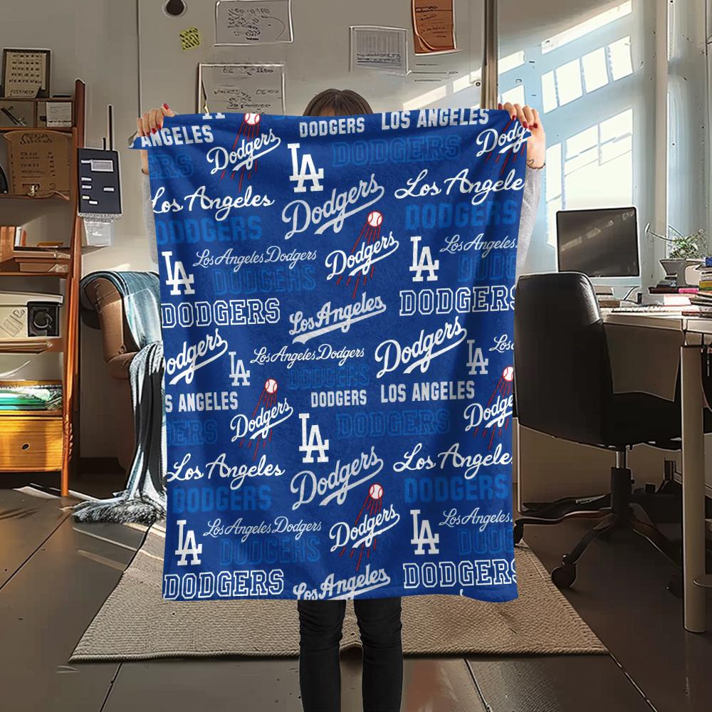 1Pc LA Dodgers Print Flannel Blanket, High quality Comfortable for All Seasons, Home Decor, Warmth and Comfort, Perfect for Gifts