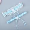2Pcs Trimmed Lace Bowknot Bridal Garters Set for Engagement Party Accessory Gift