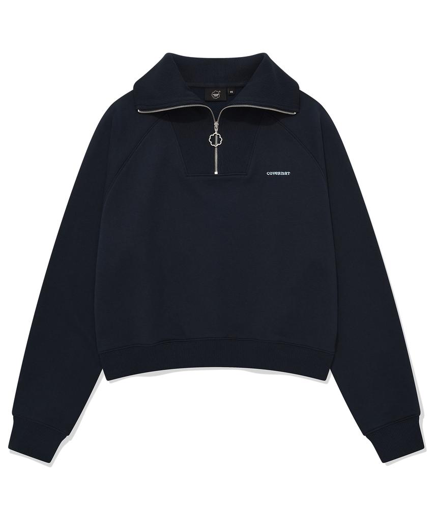 COVERNAT WOMAN Half Zip Sweatshirt Navy