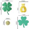 St Patricks Day Confetti for Table, Green 4 Leaf Clover and Shamrock Confetti for St Patricks Day Party Decorations, 380PCS