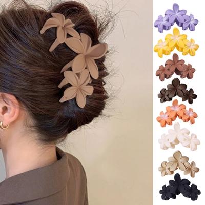 Women Plastic Hair Claw Flower Shape Candy Color Hair Clip Anti-slip Design Strong Grip Hair Claw Back Head Hair Clip Headwear