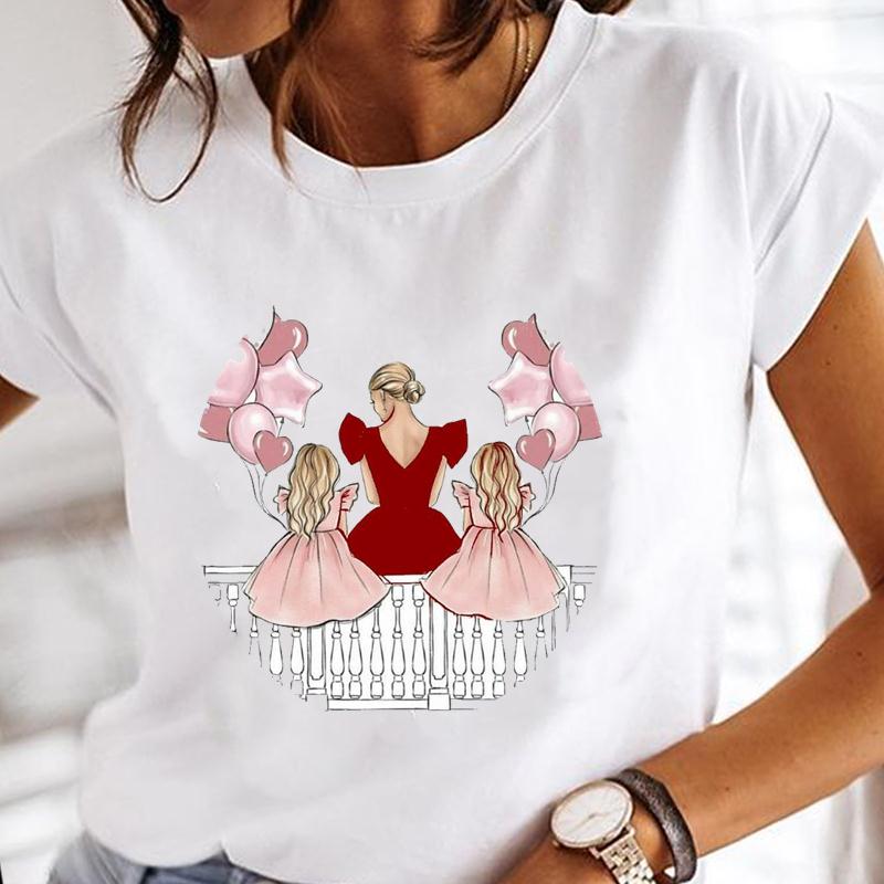 Années 90 Maman Mère Aquarelle Mère Tendance Manches Courtes Imprimé T-shirt Haut Mode d'Été T-shirt Dame Vêtement Féminin Décontracté T-shirt Graphique