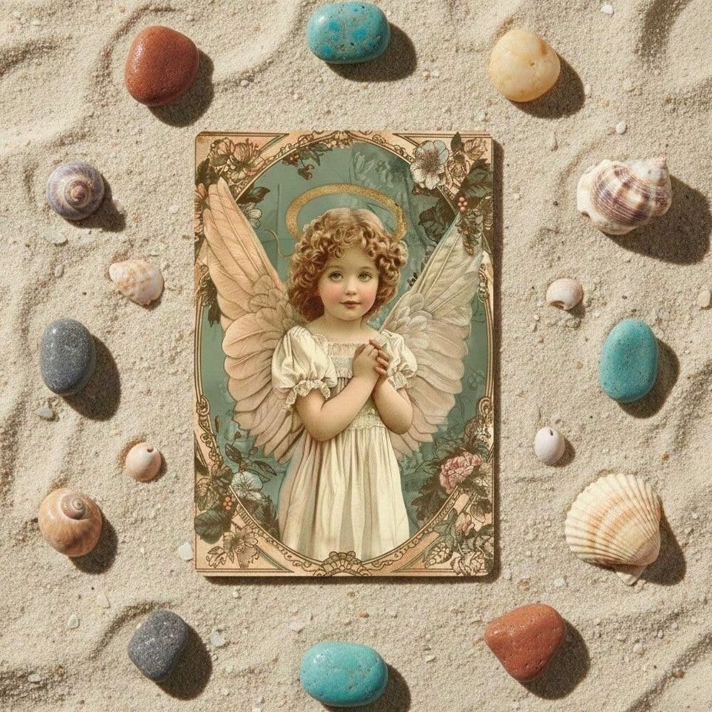 

Metal Poster Wall Art Retro Angel Vintage Religious Decor for Living Room