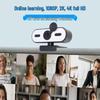 1080P/2K/4K USB Webcam with Microphone, Fill Light & Beauty Effects for Live Streaming and Video Conferencing