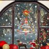 Christmas Cute Cartoon Snowflake Santa Claus Window Stickers New Year Festival Decals for Bathroom Glass Door Xmas Home Decor