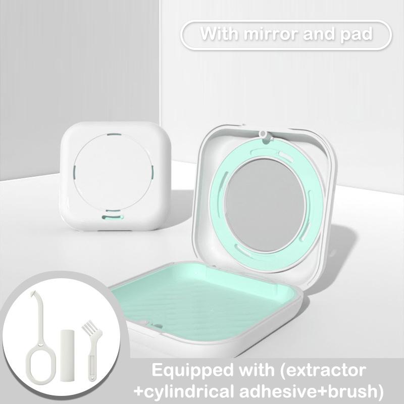 

Dental Box Set Breathable Magnetic Retainer Case With Mirror Braces Extractor And Tooth Chew Aligners Mouth Guard Case Portable белый