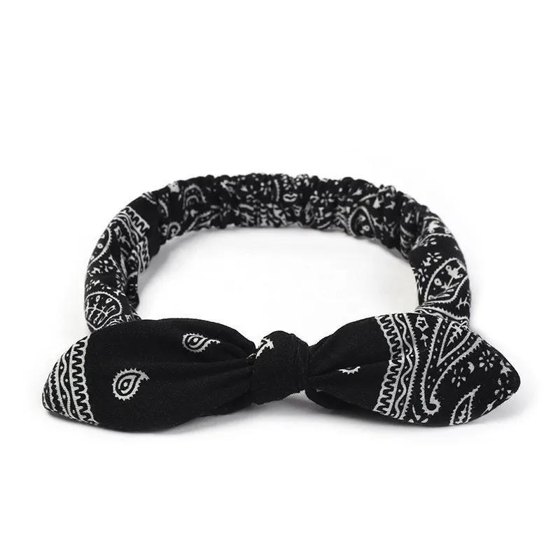 Printed Rabbit Ears Elastic Contour Crossover Hairband Wire Knot Wash Face Headband Elastic Hairband Stretch Headbands for Women