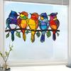Vintage Mosaic Painted Woodpecker Window Stickers, Self-Adhesive Decals for Storefront Home Glass Decoration