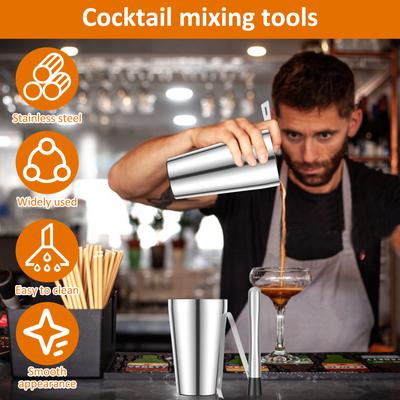 5-teiliges Edelstahl-Cocktailshaker-Set Bartender-Kit mit Cocktailshakern Sieb Eiswürfelzange Rührstab Einweihungsgeschenk