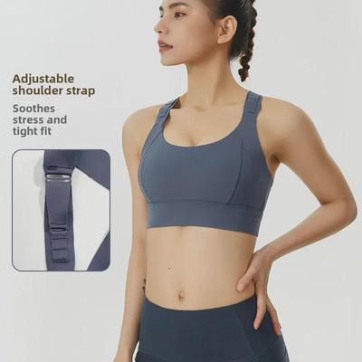 Verstellbarer stoßfester Sport-BH für Frauen mit großer Oberweite mit kleinen Latex-Polstern