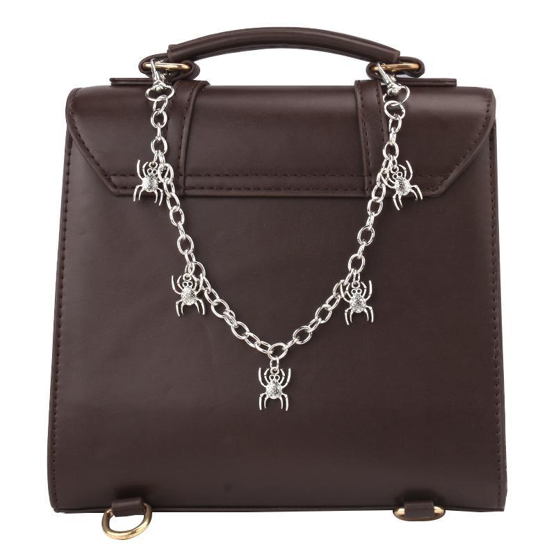 Gothic Punk Detachable Bag Chain Set With Multiple Cool Charm Designs For Handbag Decor Y2K Alt Style Daily Wear