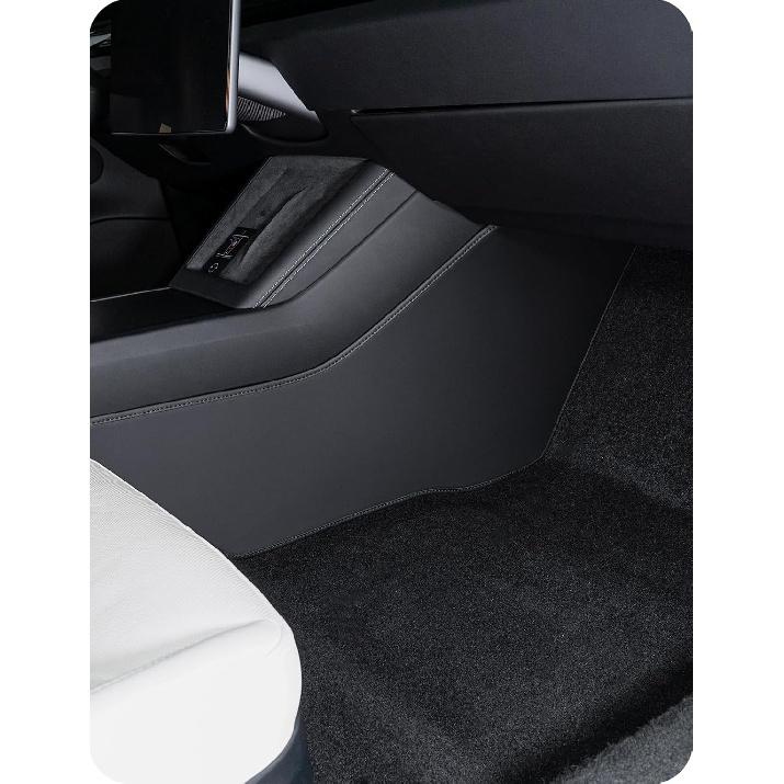 BASENOR 2026 2025 2024 Tesla Model 3 Highland Center Console Side Anti-Kick Mats, Waterproof & Dust Resistant Protector Cover Front Seat Side Leather