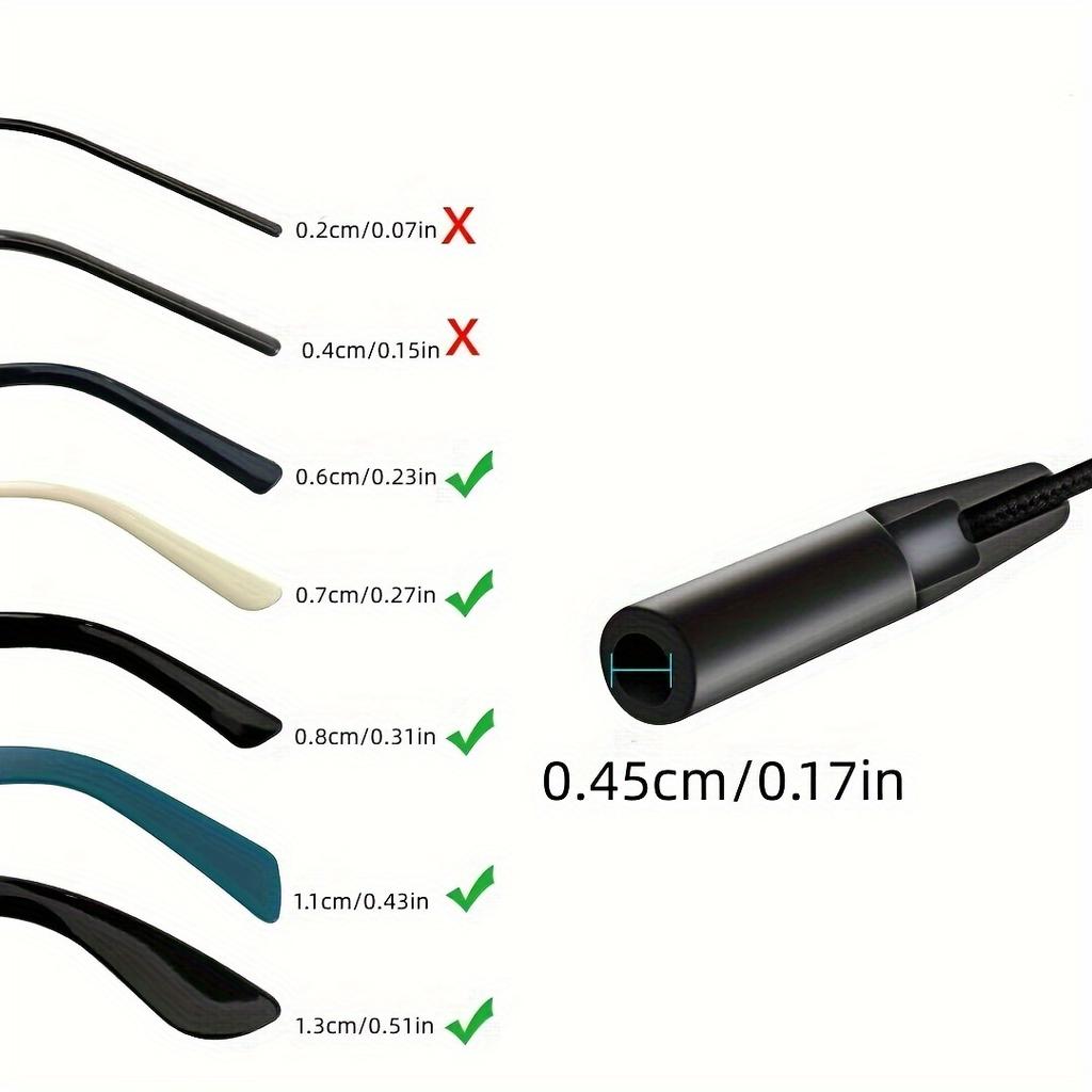 3 Stück Universelle Verstellbare Brillenbänder Silikon Anti-Rutsch Brillenhalter Unisex Band Schutzbrillenhalter