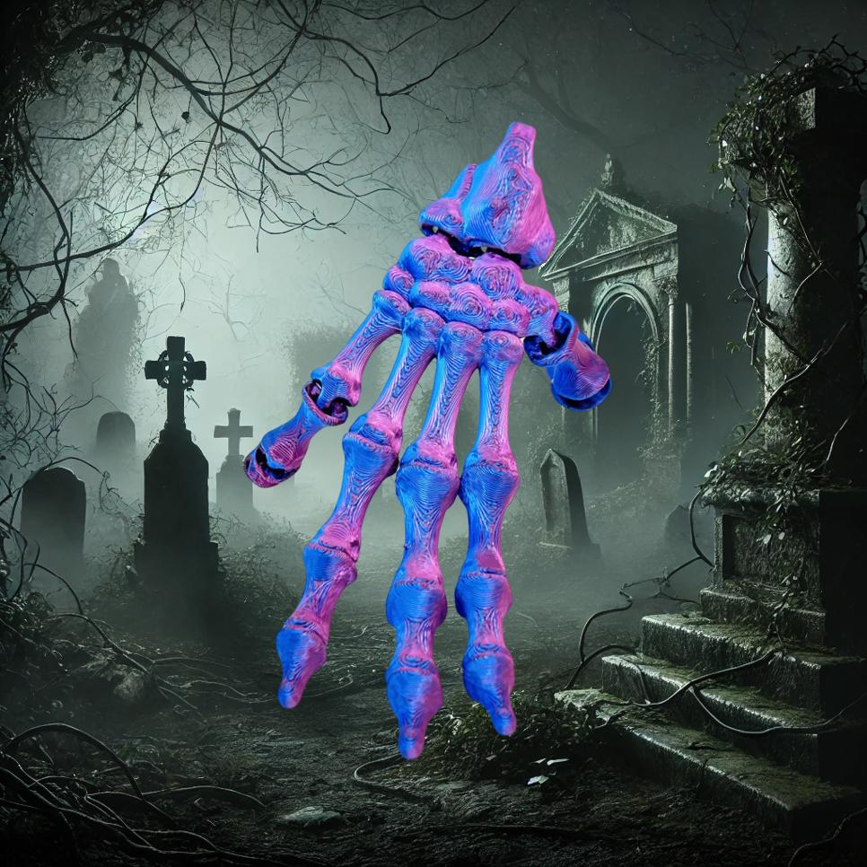 

1pc 3D Printed Movable Skeleton Hand Joint Model - Flexible Articulated Palm Figurine, Collectible Desk Toy for Stress Relief