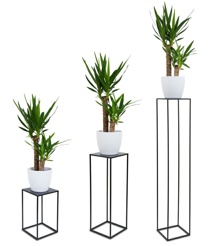 Czarny Nowoczesny Kwietnik Stojący 70Cm
