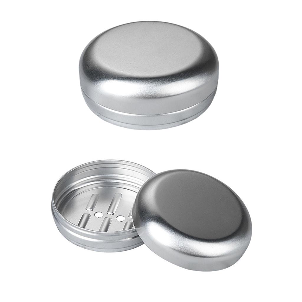 2 Stück Tragbare Aluminium Seifendose Reisefreundliche Metallschale mit Abtropfschale für Badezimmer oder Küche
